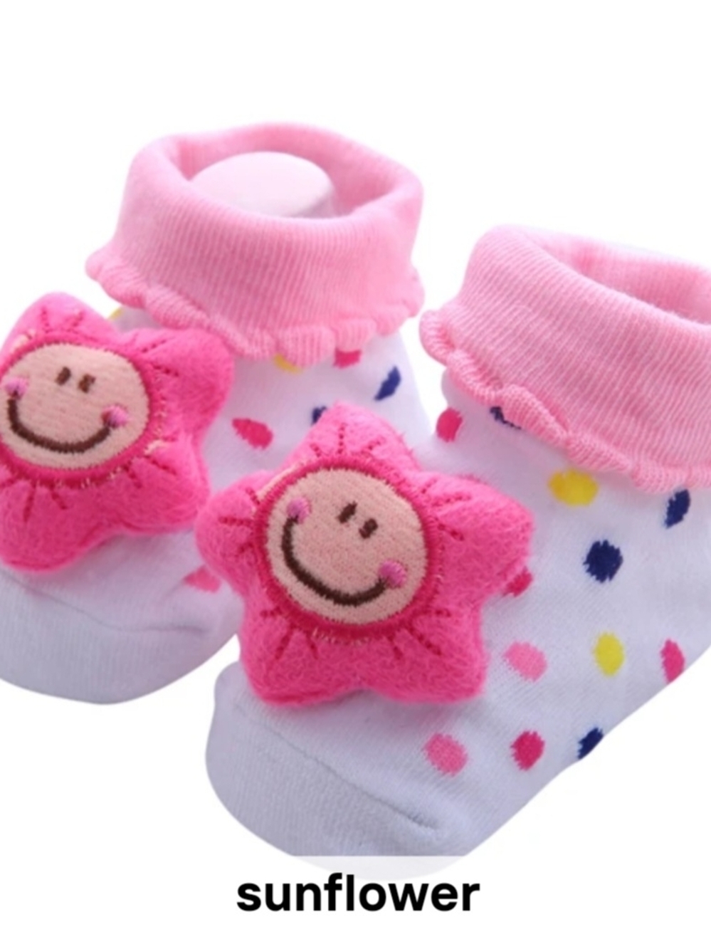 Baby Socks Pink Star And Dots, Smile  - NWOT